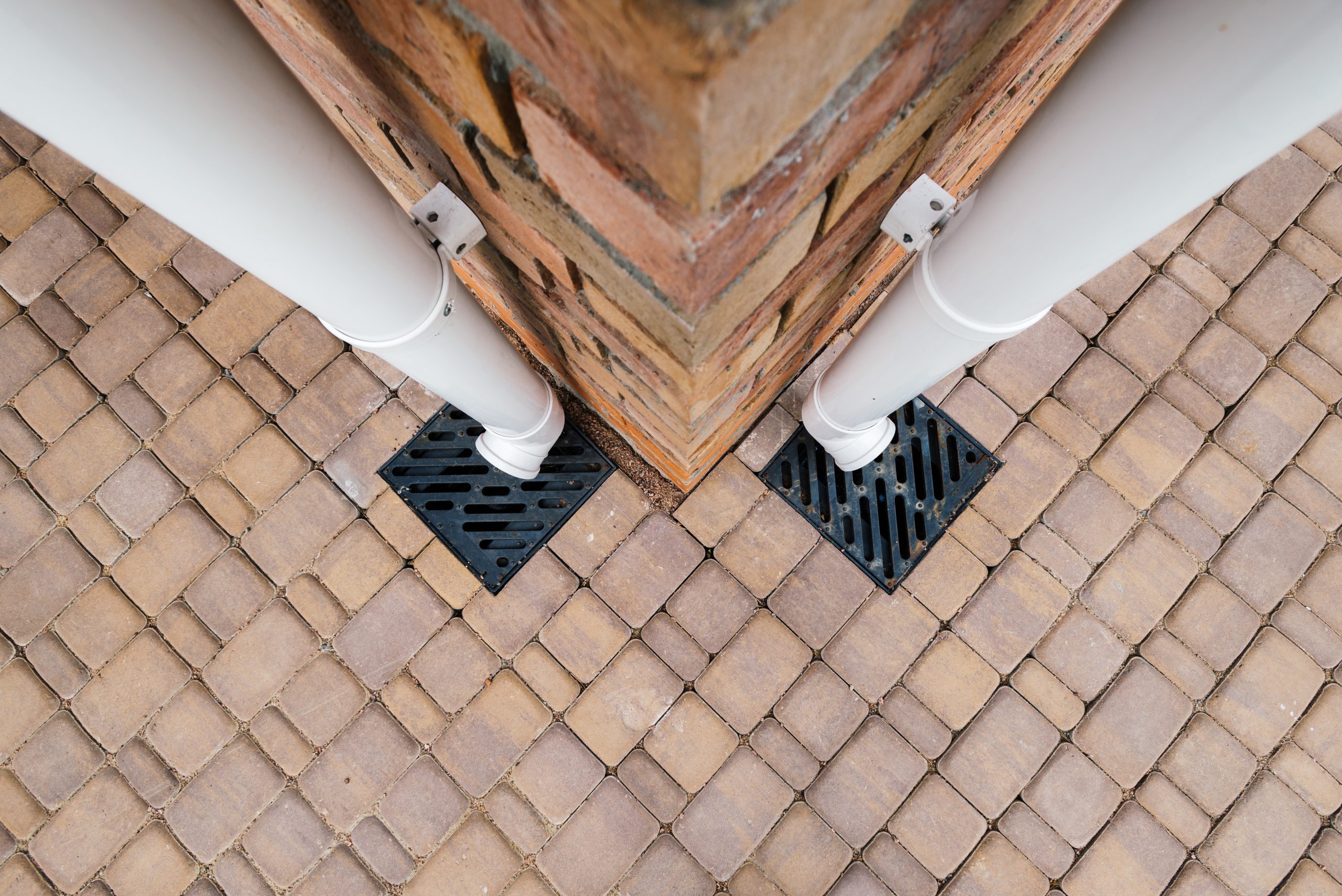 A gutter drainage system complete with new downspouts and in-ground drains.