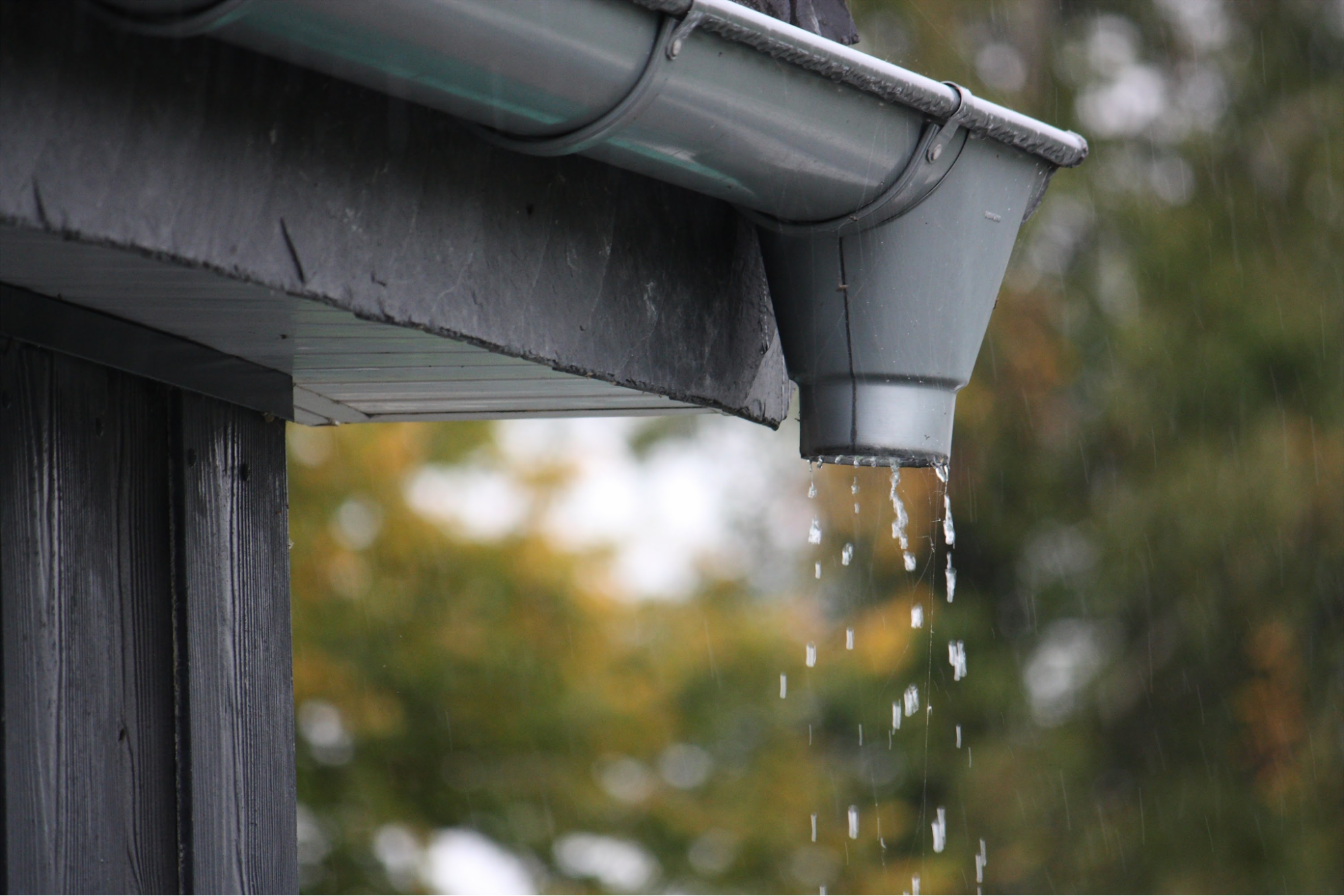 A gutter dripping water.